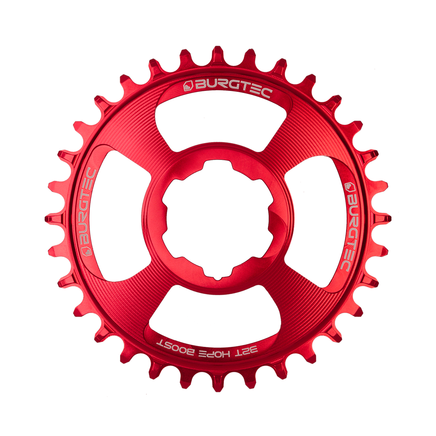 Burgtec Hope Thick Thin Chainring-28T-Race Red-Boost-BRINK