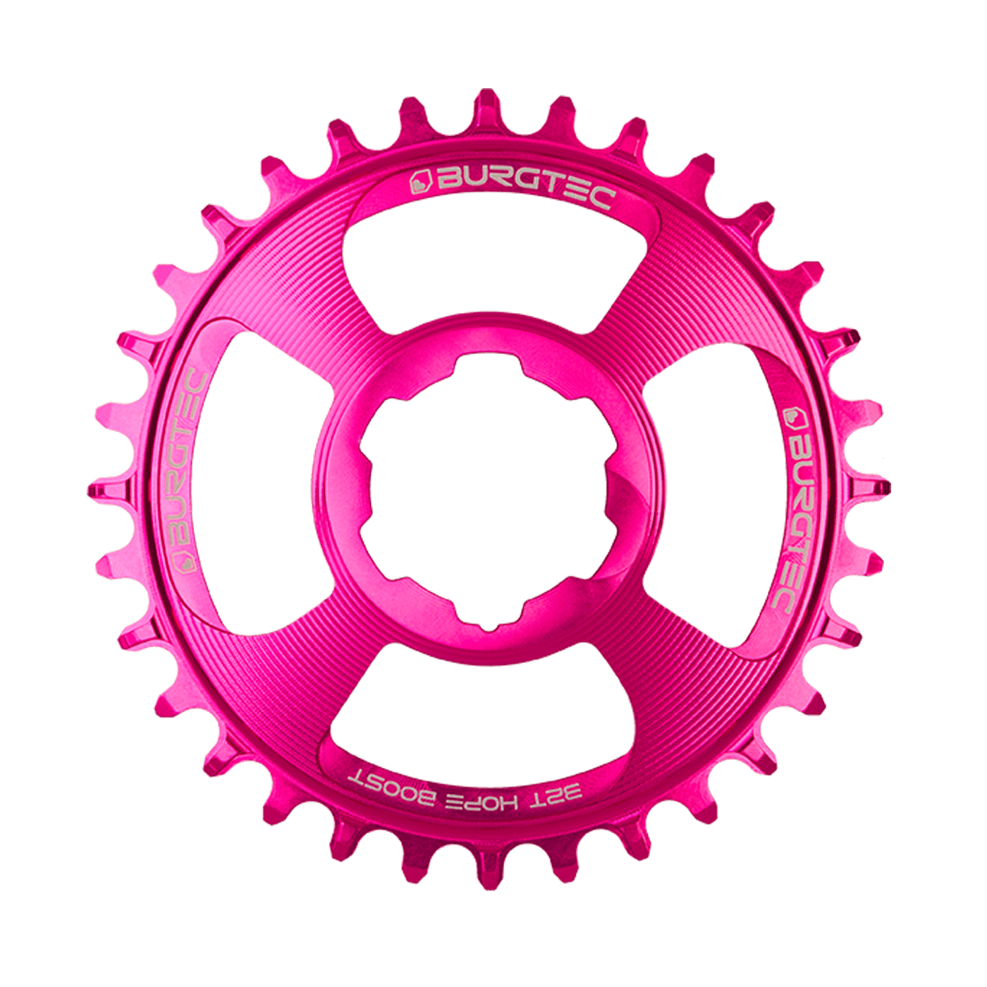 Burgtec Hope Thick Thin Chainring-28T-Toxic Barbie Pink-Boost-BRINK