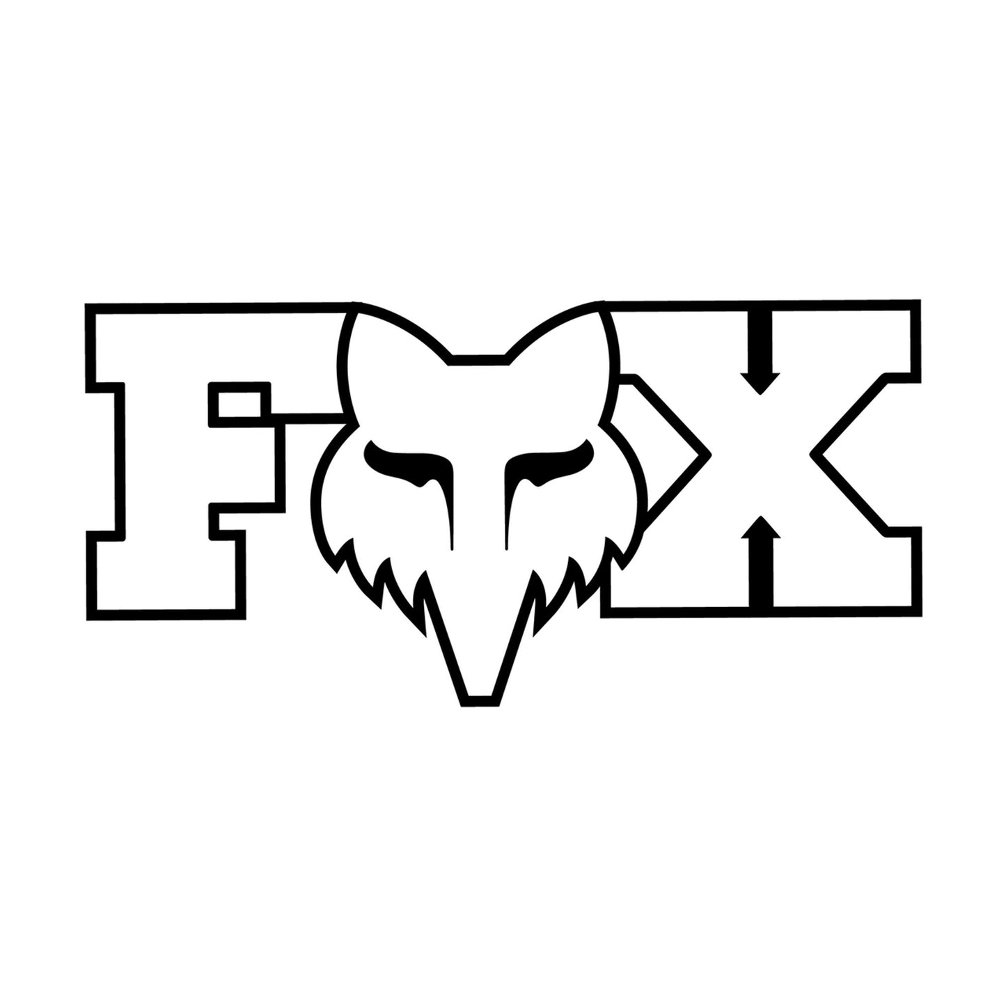 Fox Head F Head X 3" Sticker-One Size-White-BRINK