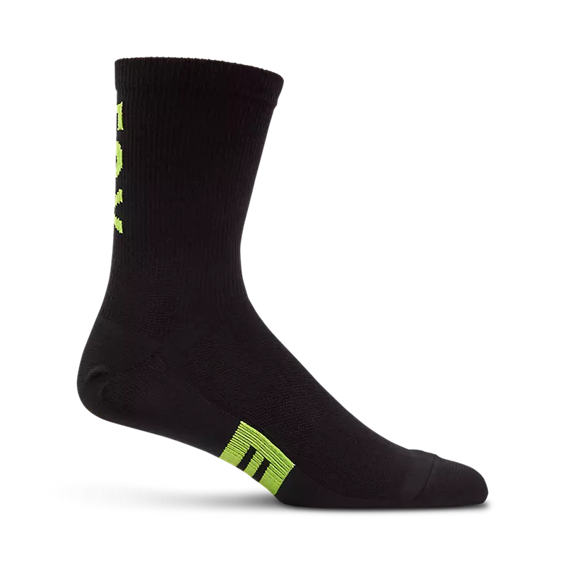 Fox Head Fox Head 6" Flexair Merino Sock 2025-XS/S-Black/Yellow-BRINK