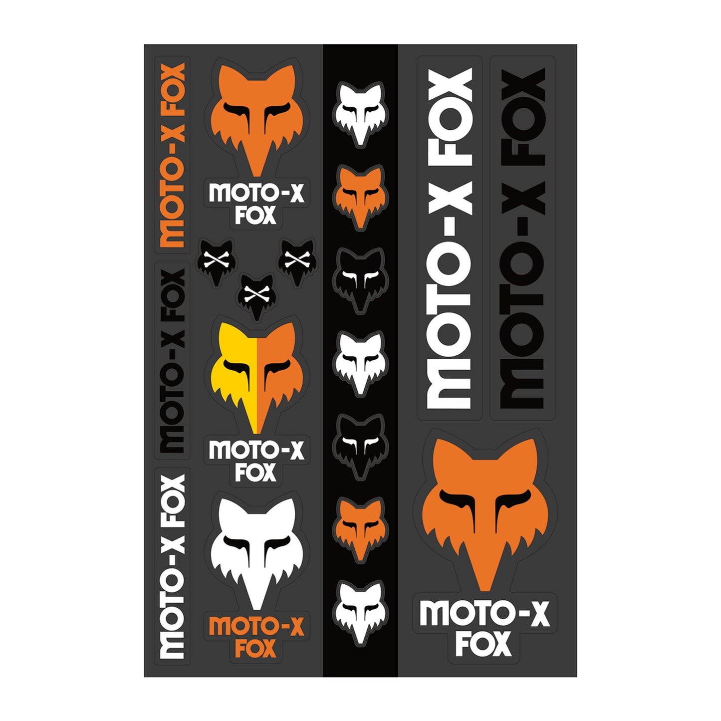 Fox Head Heritage Track Sticker Pack-One Size-Black / White / Orange-BRINK