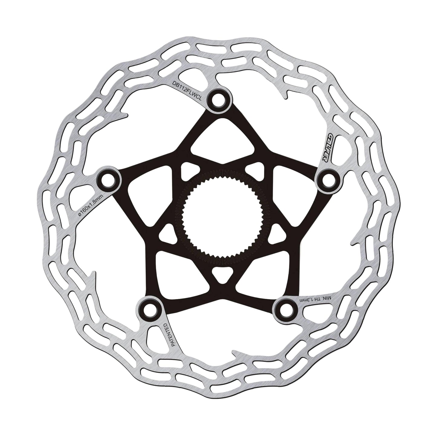 Galfer Shark Road Rotor-Centre Lock-160 x 1.8mm-Black-BRINK