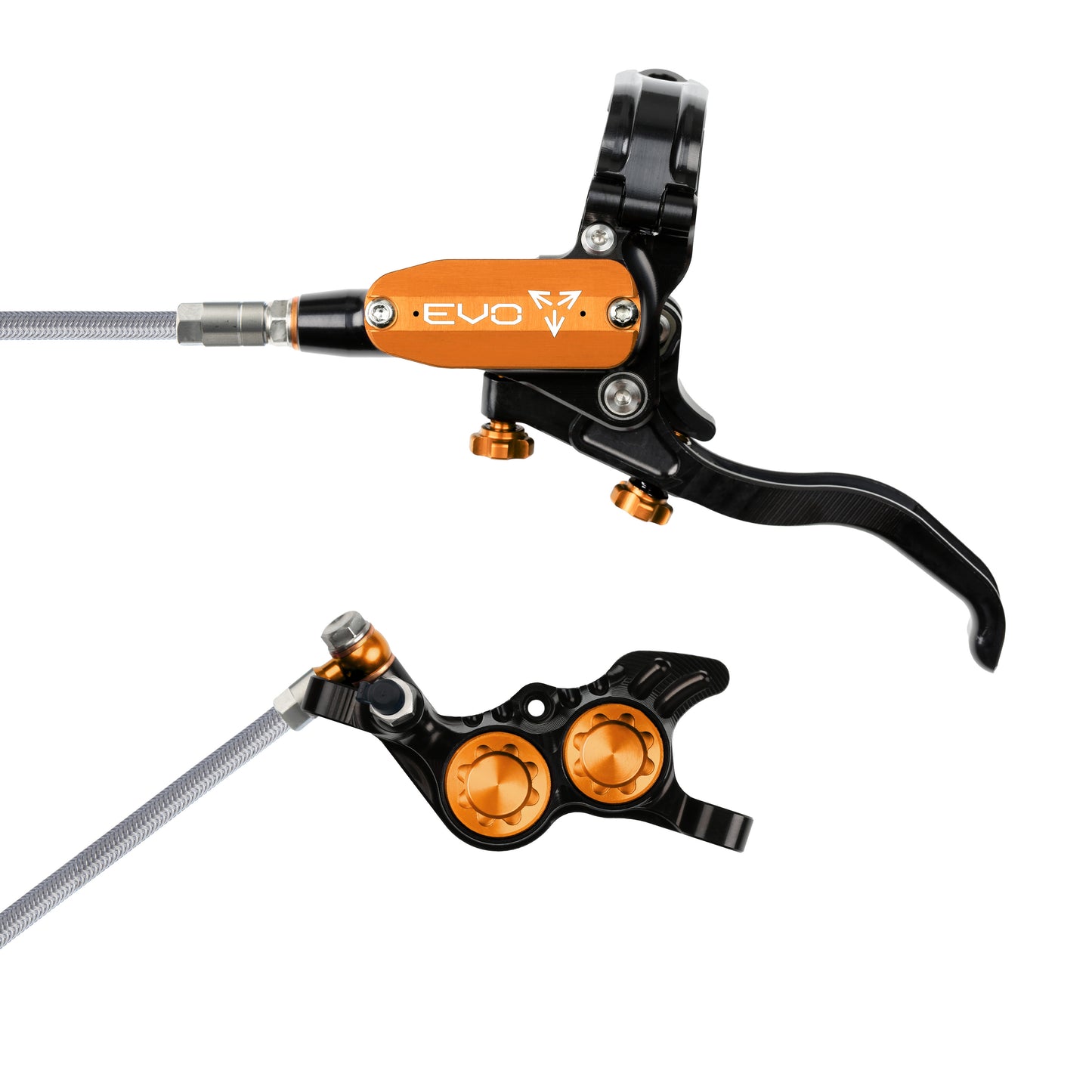 Hope EVO GR4 Disc Brake-Left-Black / Orange-Braided-BRINK