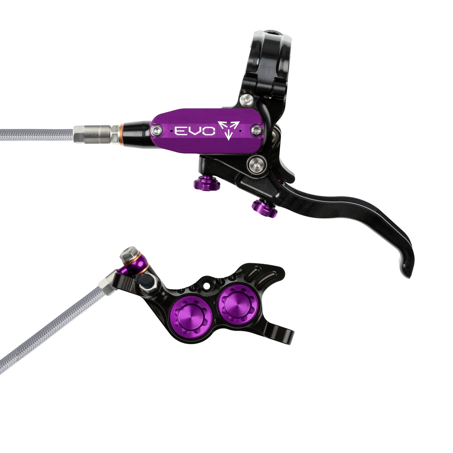 Hope EVO GR4 Disc Brake-Left-Black / Purple-Braided-BRINK