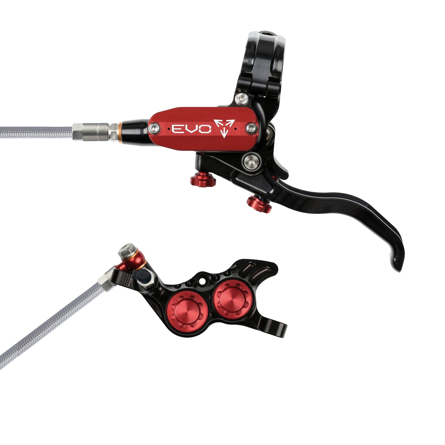 Hope EVO GR4 Disc Brake-Left-Black / Red-Braided-BRINK
