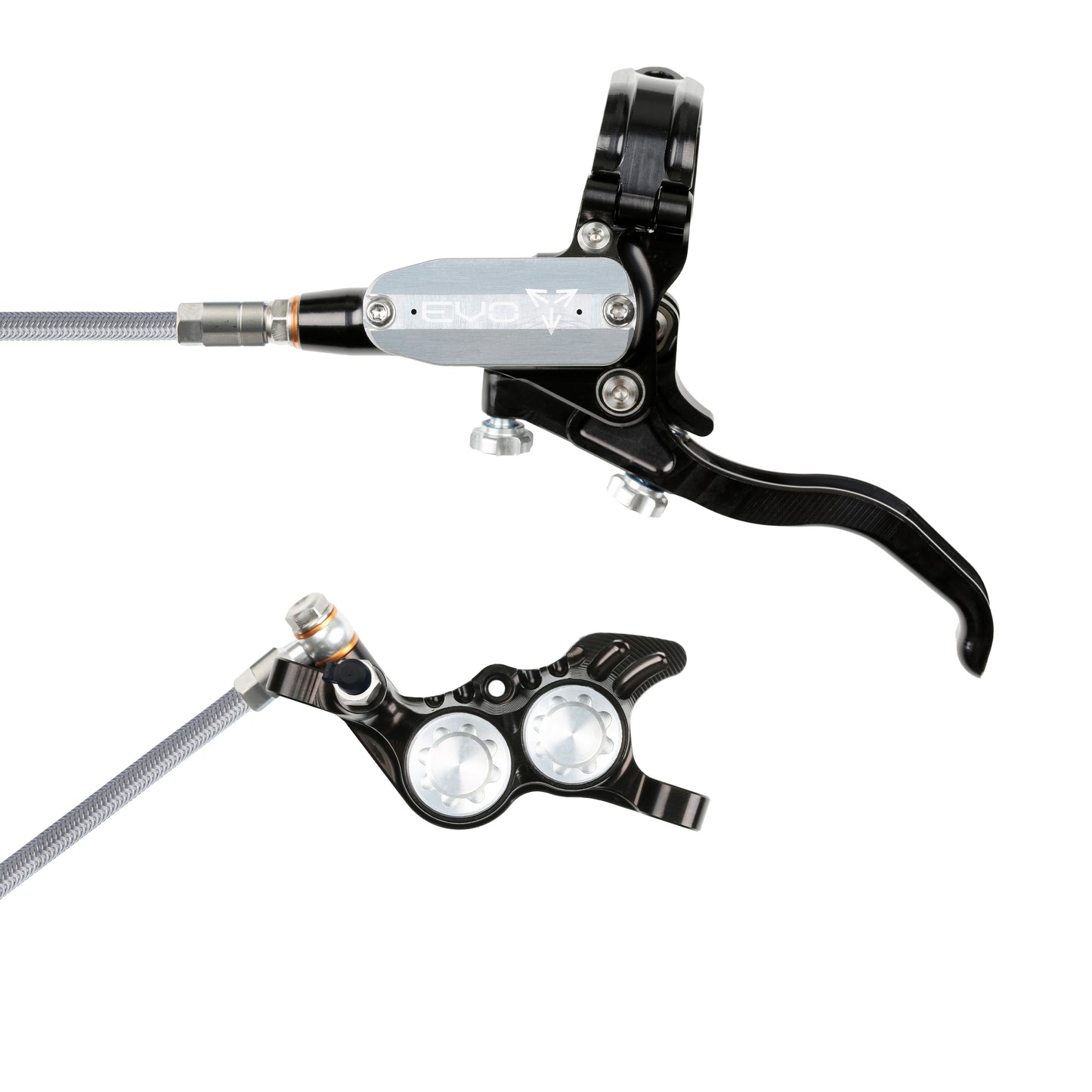 Hope EVO GR4 Disc Brake-Left-Black / Silver-Braided-BRINK