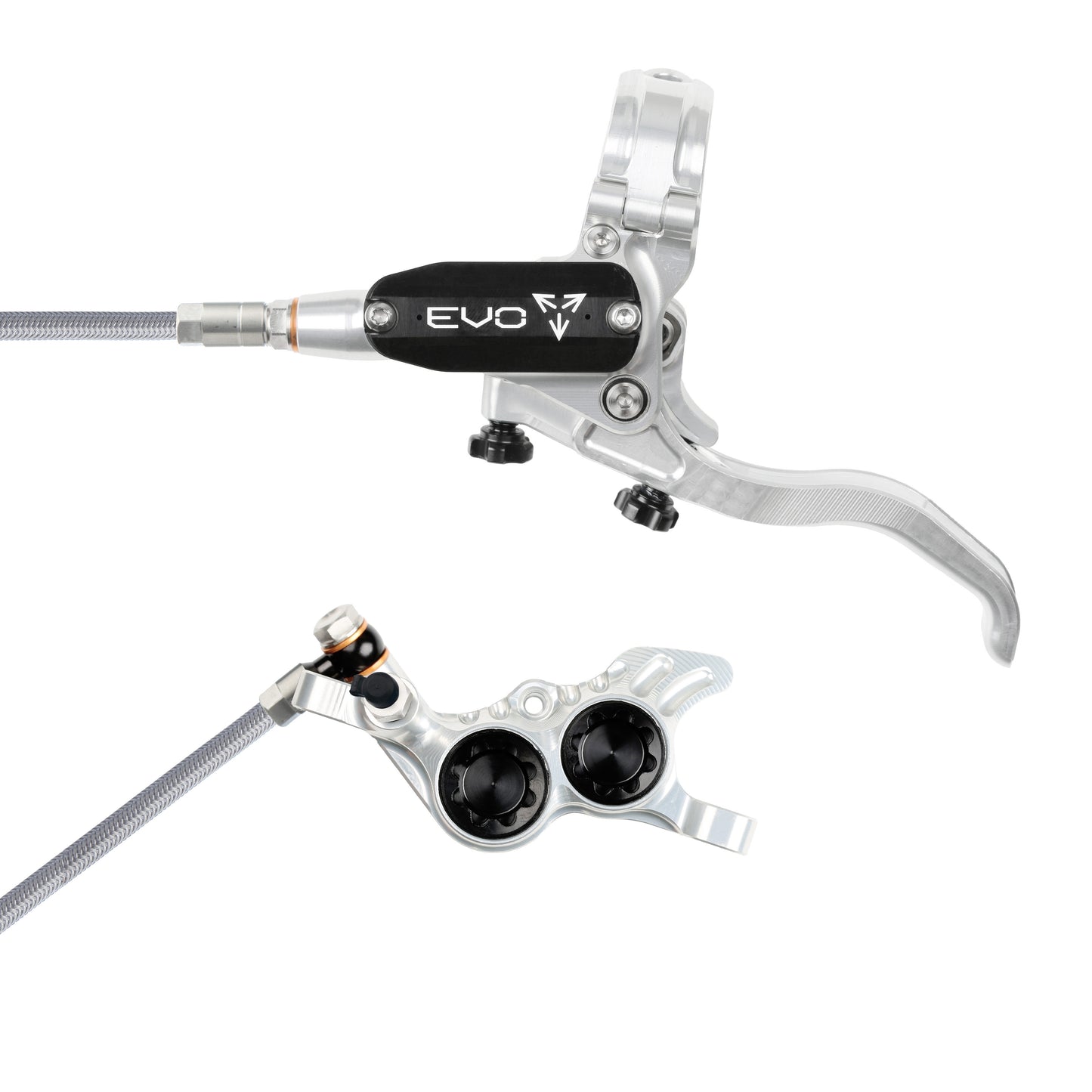Hope EVO GR4 Disc Brake-Left-Silver / Black-Braided-BRINK