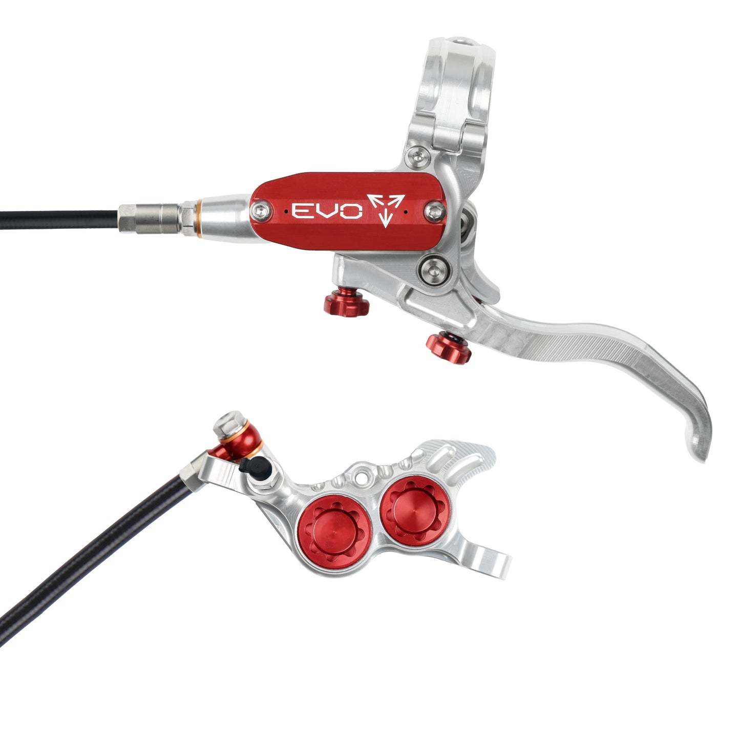 Hope EVO GR4 Disc Brake-Left-Silver / Red-Black-BRINK