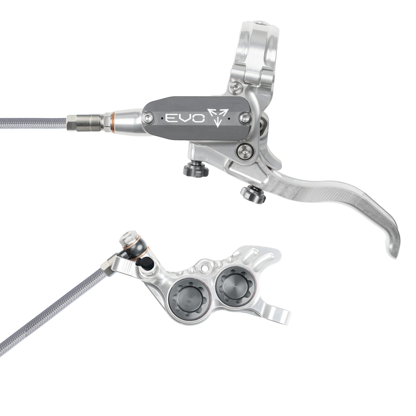 Hope EVO GR4 Disc Brake-Left-Silver / Smoke-Braided-BRINK