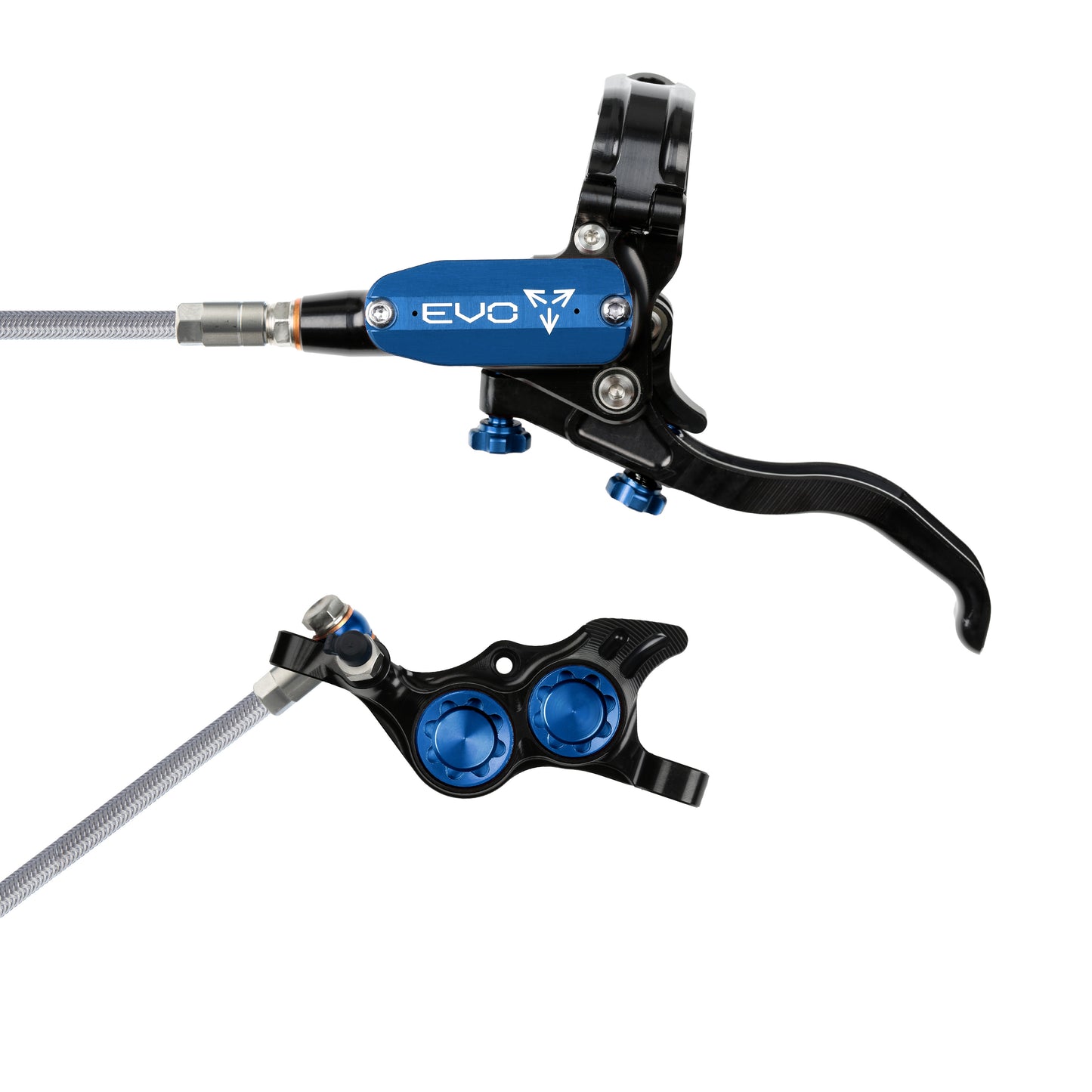 Hope EVO TR4 Disc Brake-Left-Black / Blue-Braided-BRINK