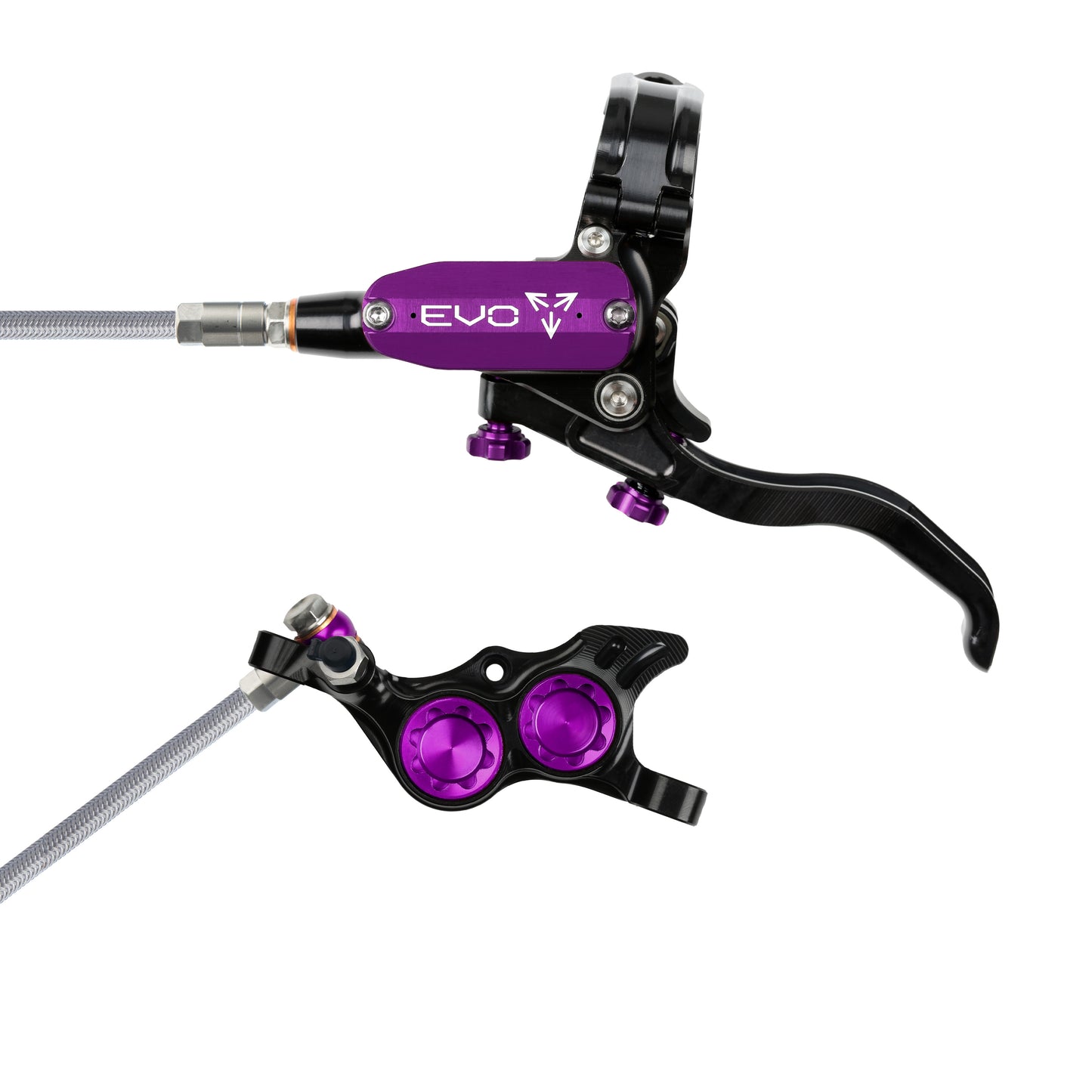 Hope EVO TR4 Disc Brake-Left-Black / Purple-Braided-BRINK