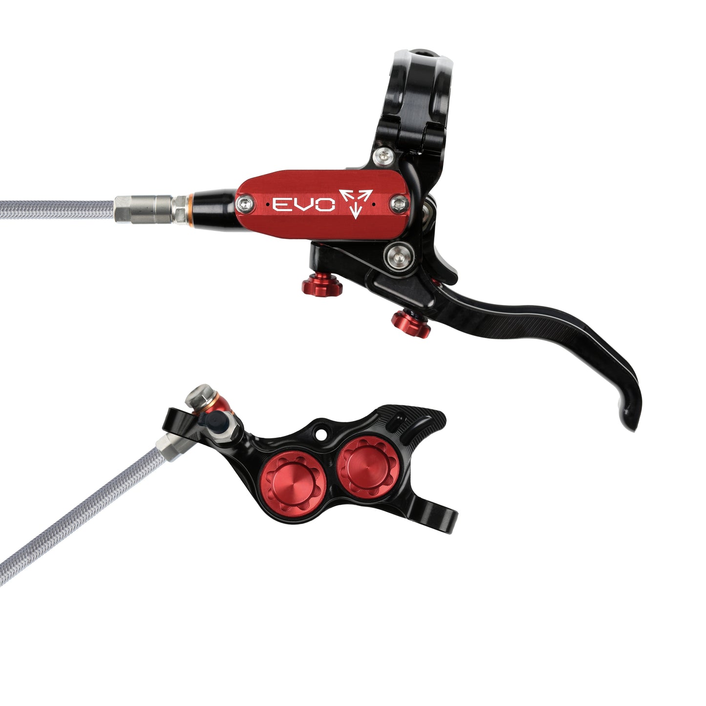 Hope EVO TR4 Disc Brake-Left-Black / Red-Braided-BRINK