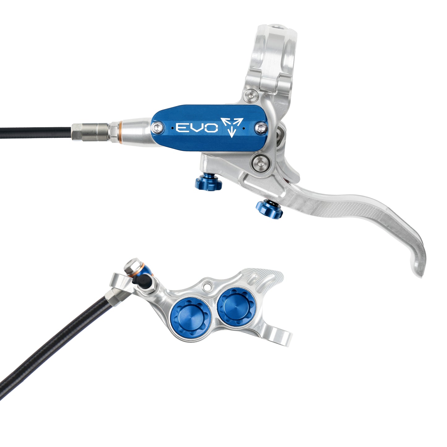 Hope EVO TR4 Disc Brake-Left-Silver / Blue-Black-BRINK