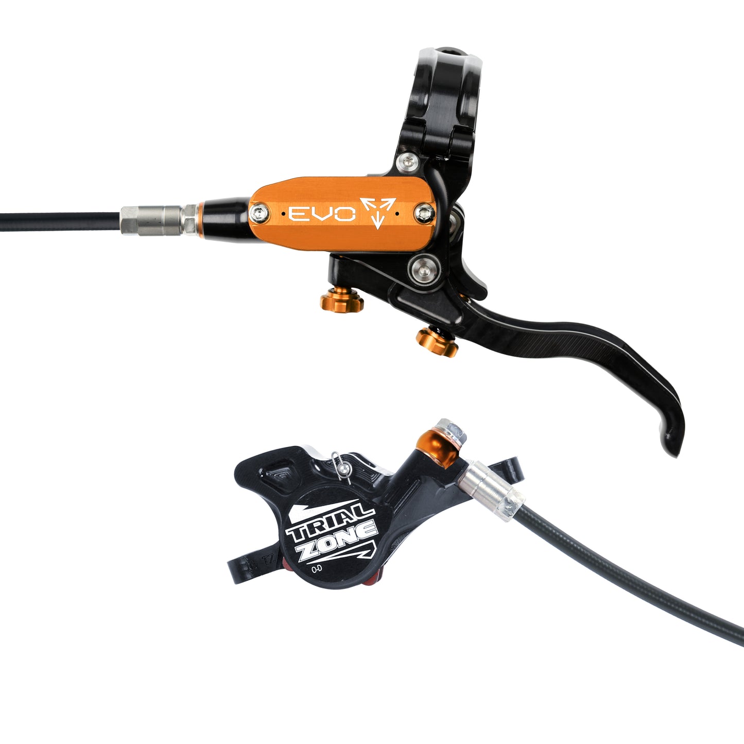 Hope EVO Trial Zone No.9 Disc Brake-Left-Orange-Black-BRINK