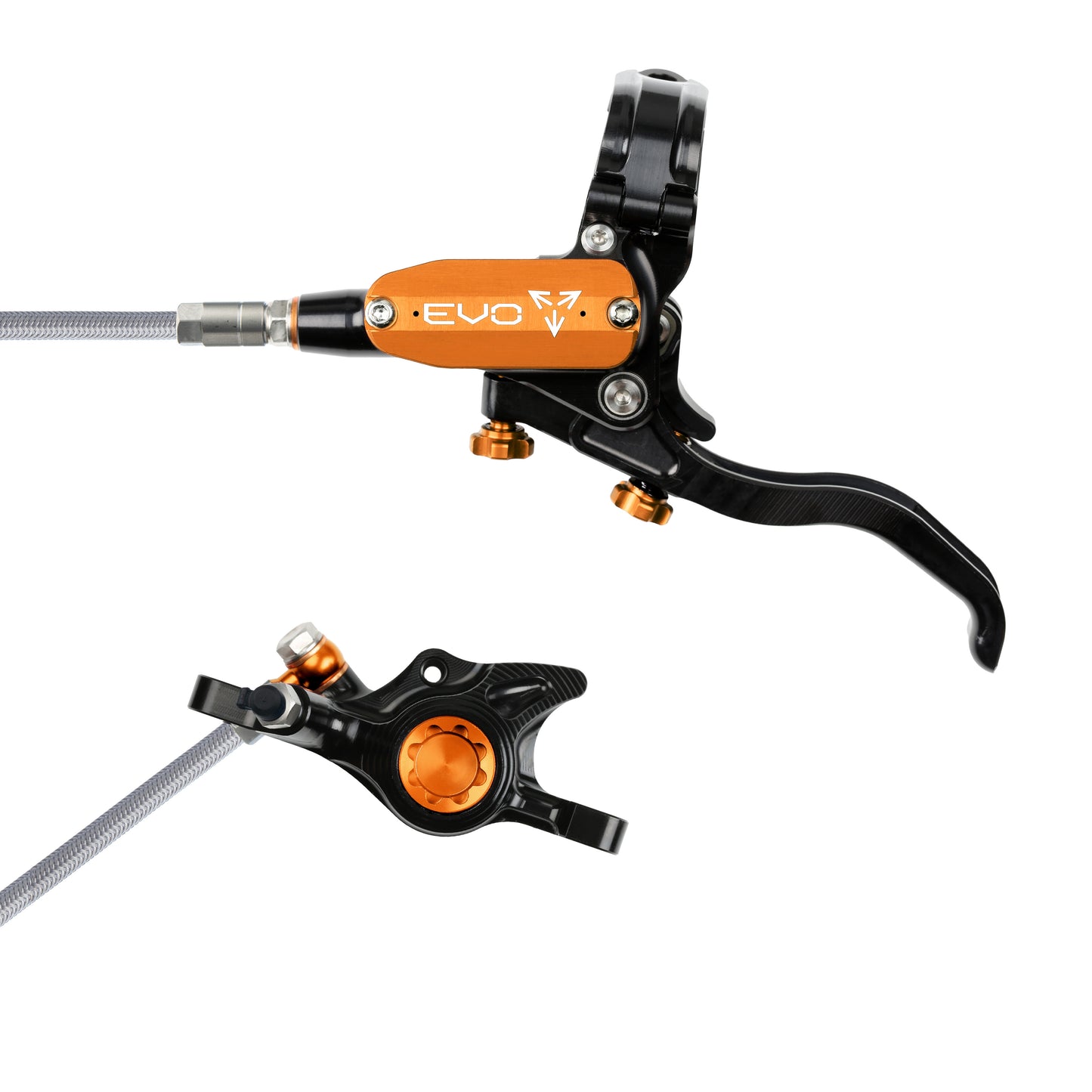 Hope EVO X2 Disc Brake-Left-Black / Orange-Braided-BRINK