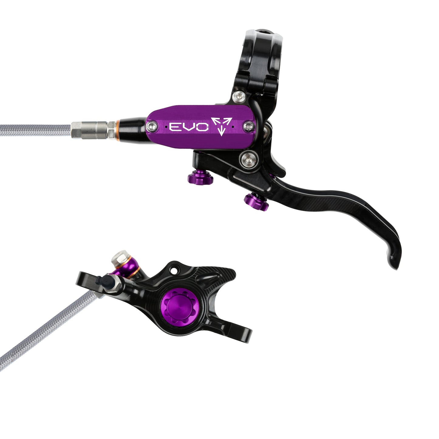 Hope EVO X2 Disc Brake-Left-Black / Purple-Braided-BRINK