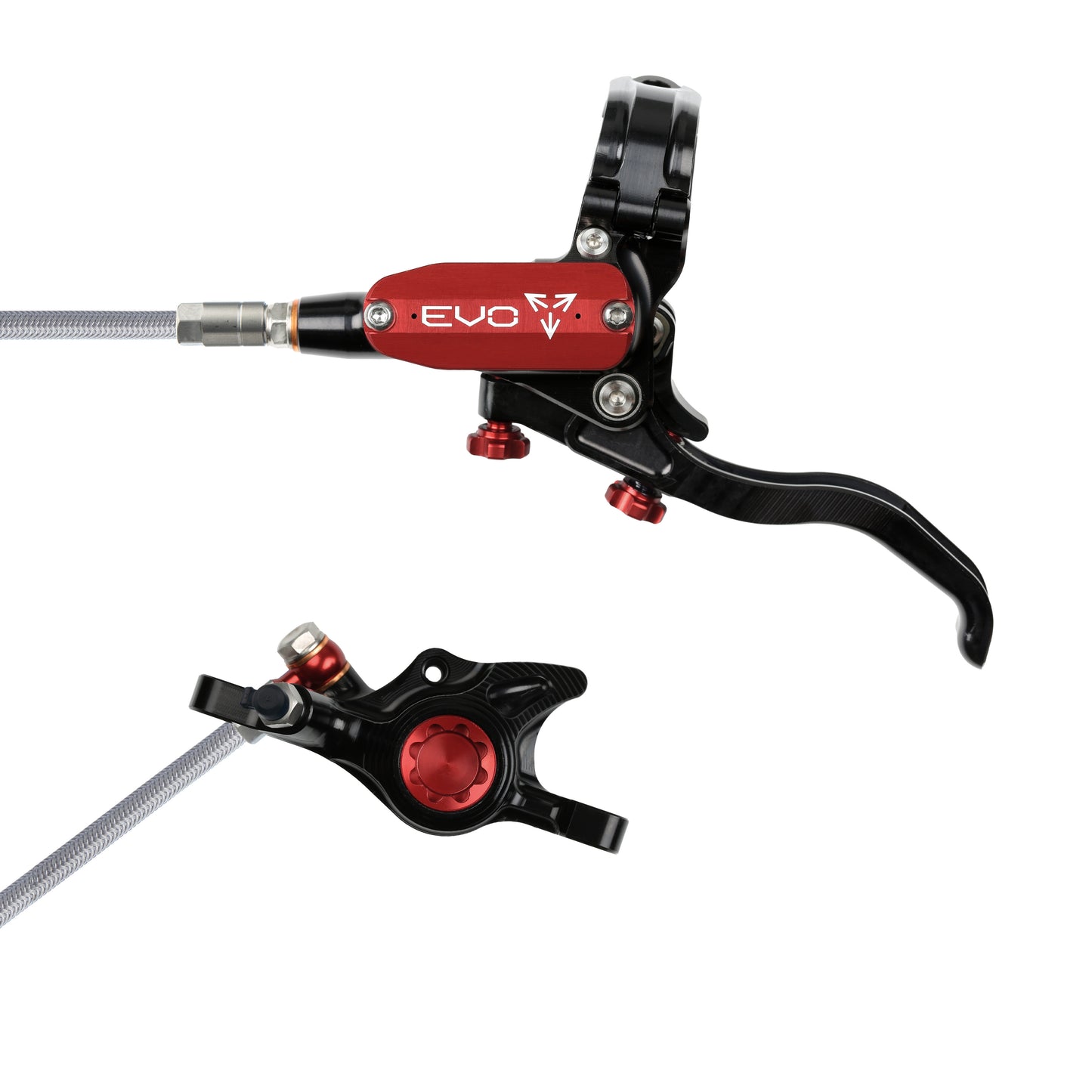 Hope EVO X2 Disc Brake-Left-Black / Red-Braided-BRINK