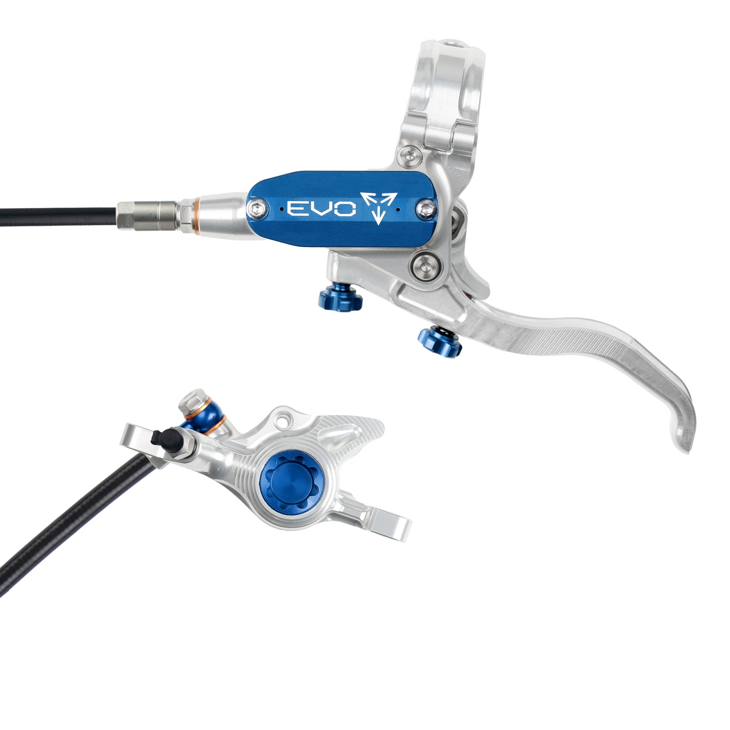 Hope EVO X2 Disc Brake-Left-Silver / Blue-Black-BRINK