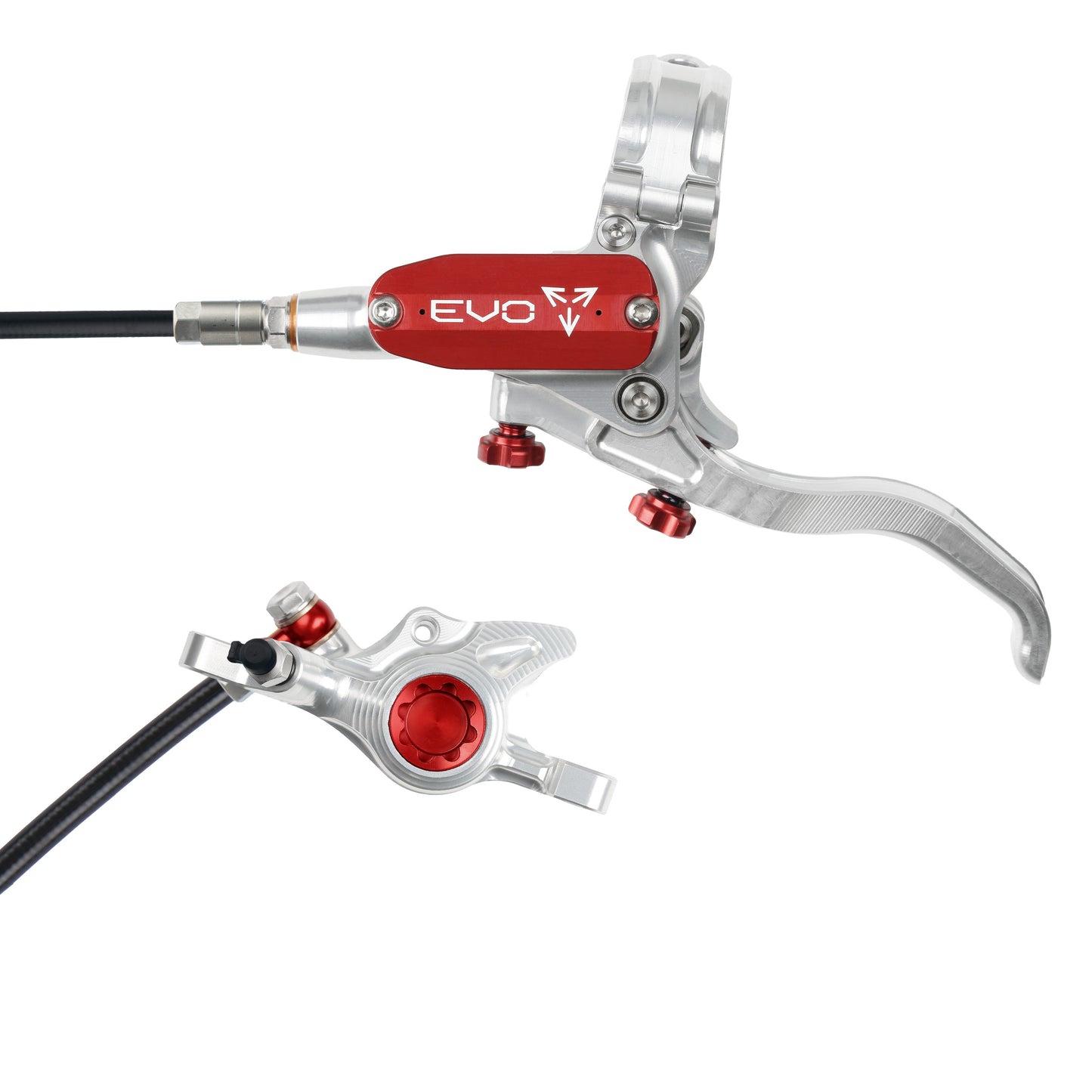 Hope EVO X2 Disc Brake-Left-Silver / Red-Black-BRINK