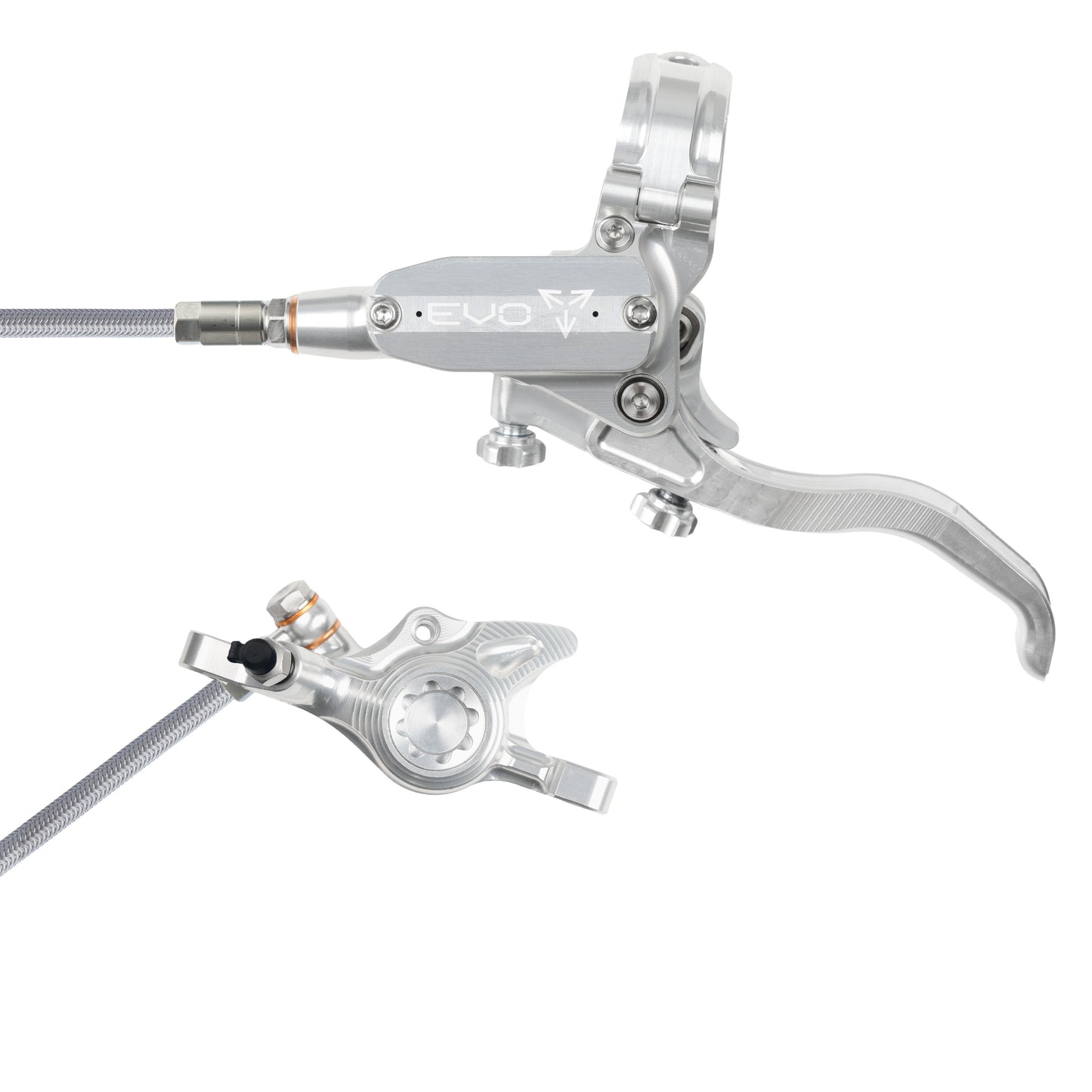 Hope EVO X2 Disc Brake-Left-Silver / Silver-Braided-BRINK