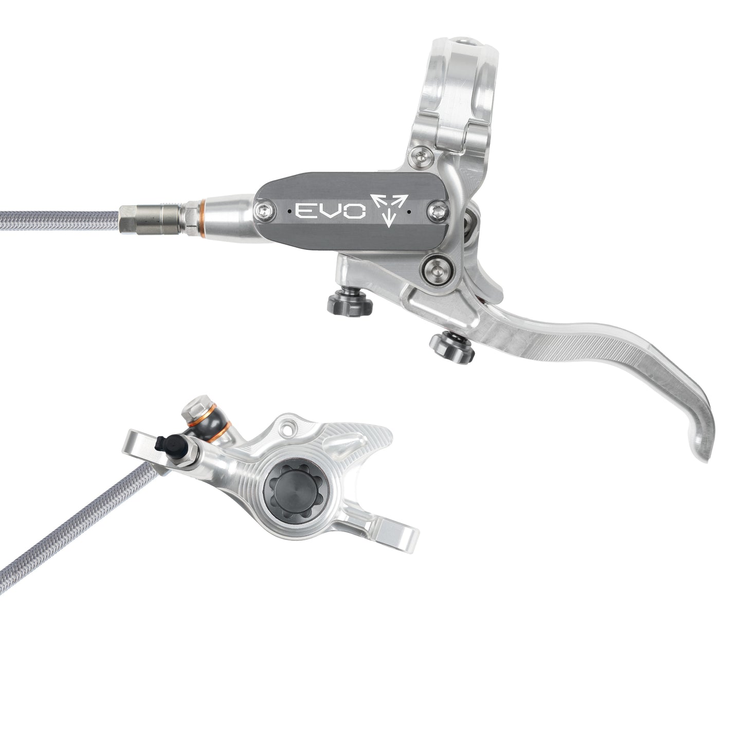 Hope EVO X2 Disc Brake-Left-Silver / Smoke-Braided-BRINK