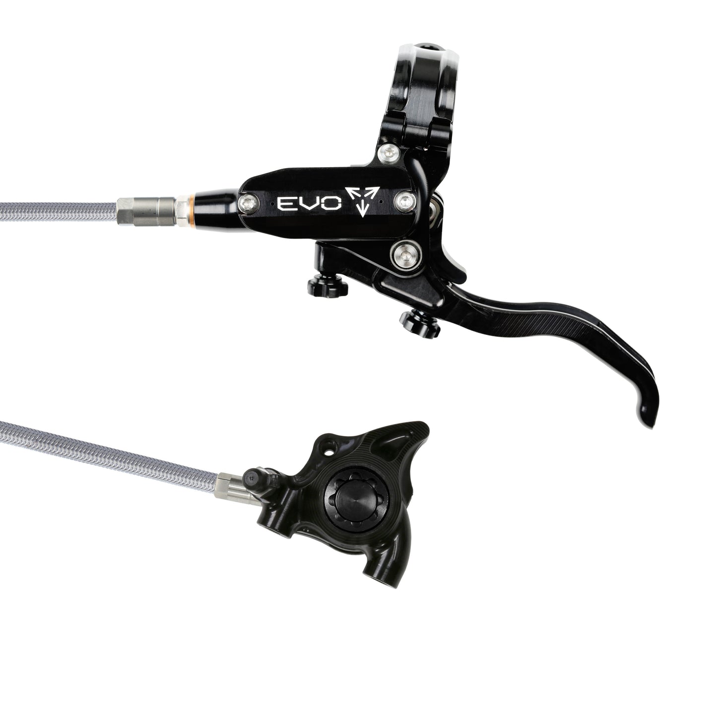 Hope EVO X2 Flat Mount Disc Brake-Left-Black / Black-Braided-BRINK