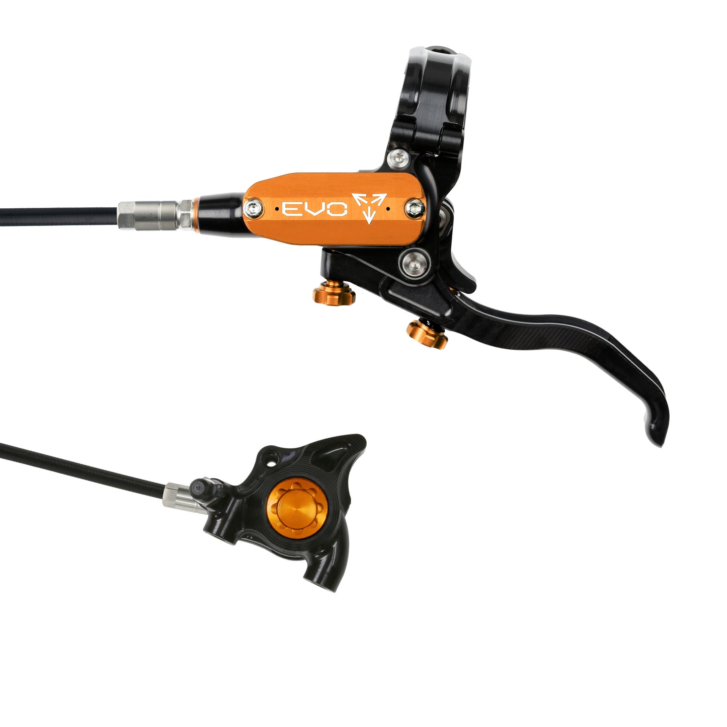 Hope EVO X2 Flat Mount Disc Brake-Left-Black / Orange-Black-BRINK