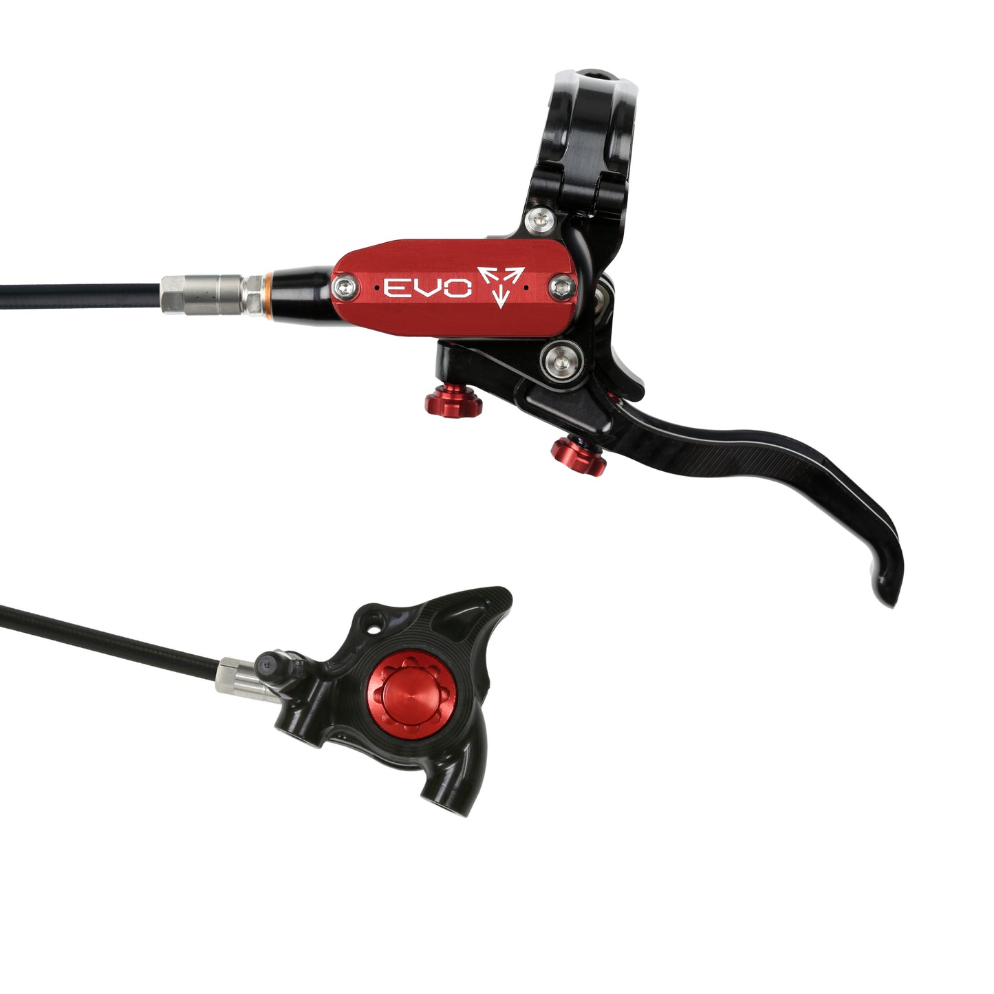 Hope EVO X2 Flat Mount Disc Brake-Left-Black / Red-Black-BRINK