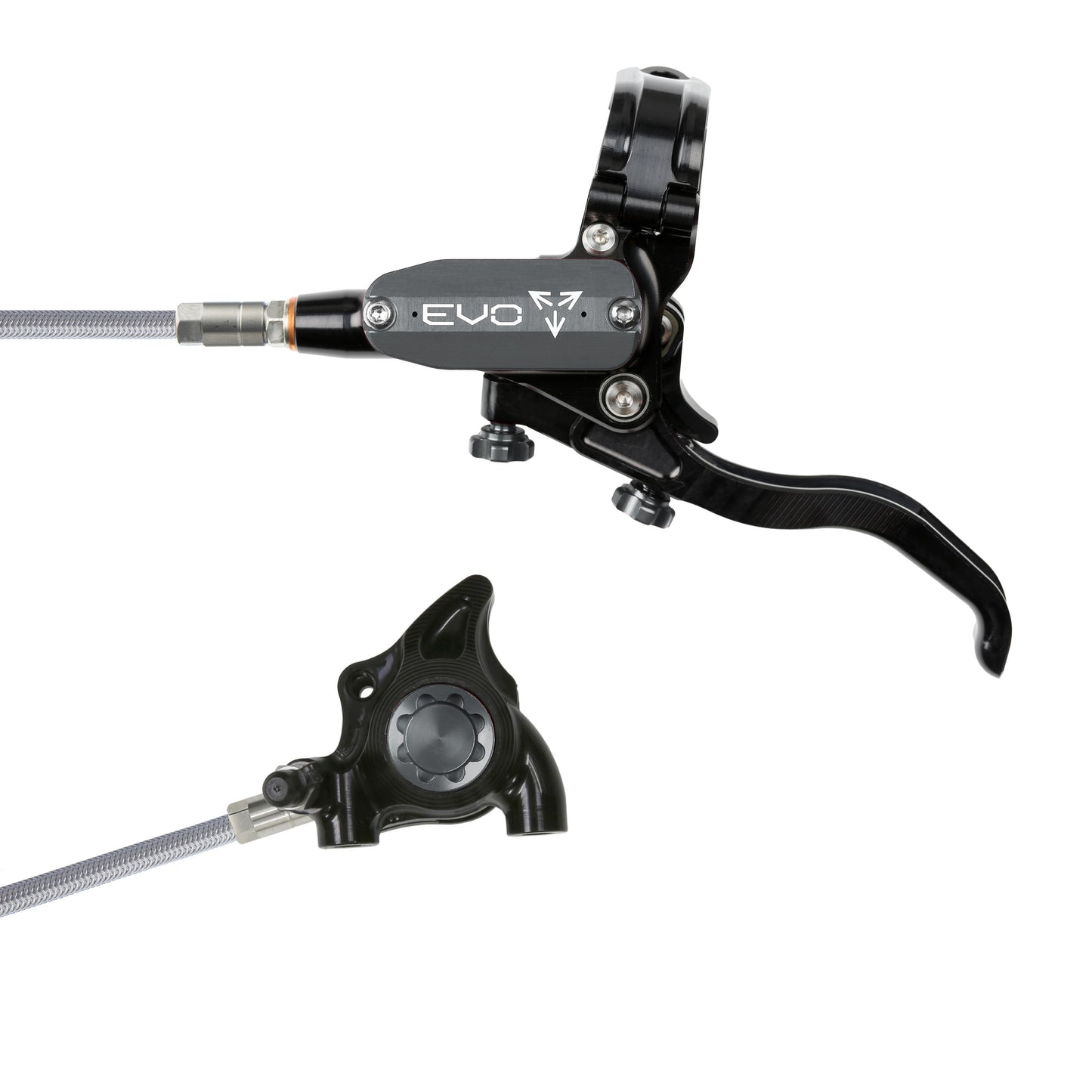 Hope EVO X2 Flat Mount Disc Brake-Left-Black / Smoke-Braided-BRINK