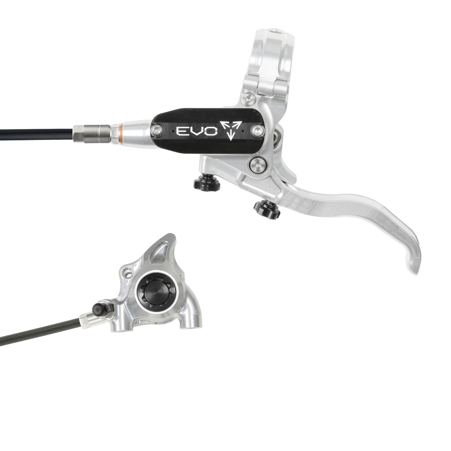 Hope EVO X2 Flat Mount Disc Brake-Left-Silver / Black-Black-BRINK