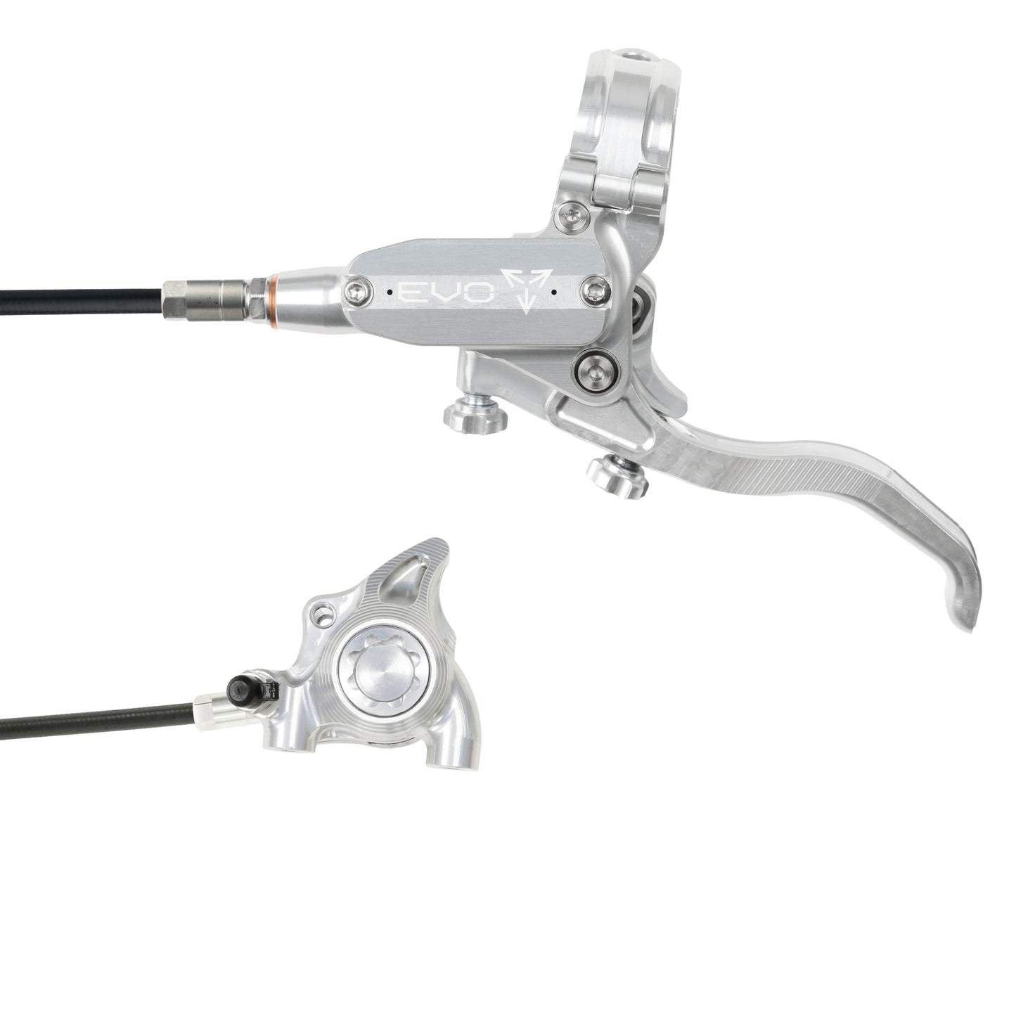 Hope EVO X2 Flat Mount Disc Brake-Left-Silver / Silver-Black-BRINK