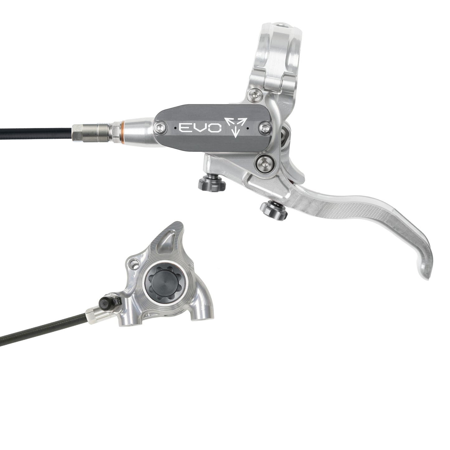 Hope EVO X2 Flat Mount Disc Brake-Left-Silver / Smoke-Black-BRINK