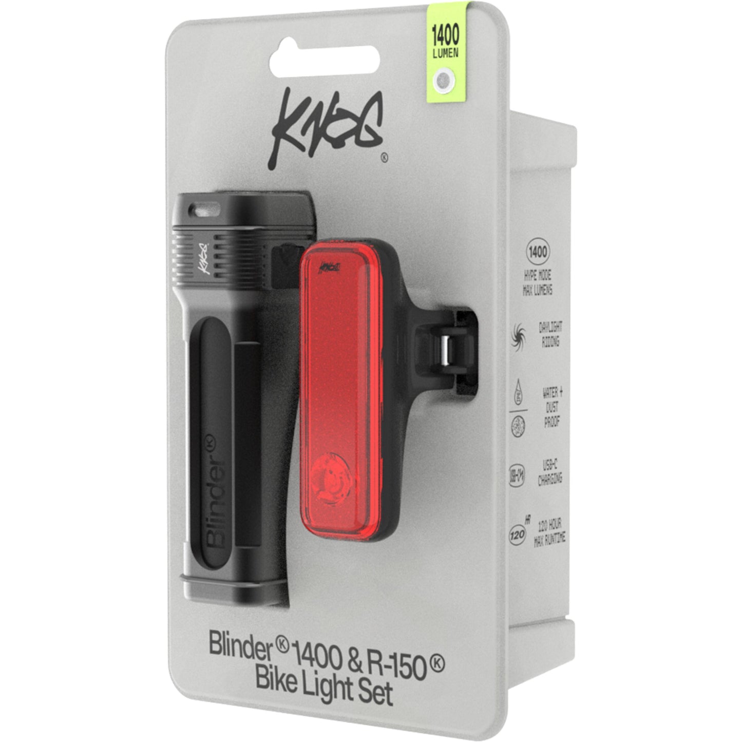 Knog Blinder Pro 1400 Front Light + R150 Rear Light-BRINK