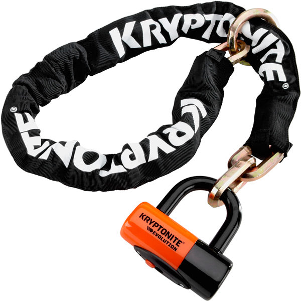 Kryptonite New York Chain and Disc Lock-12mm x 130cm-Sold Secure Gold-BRINK