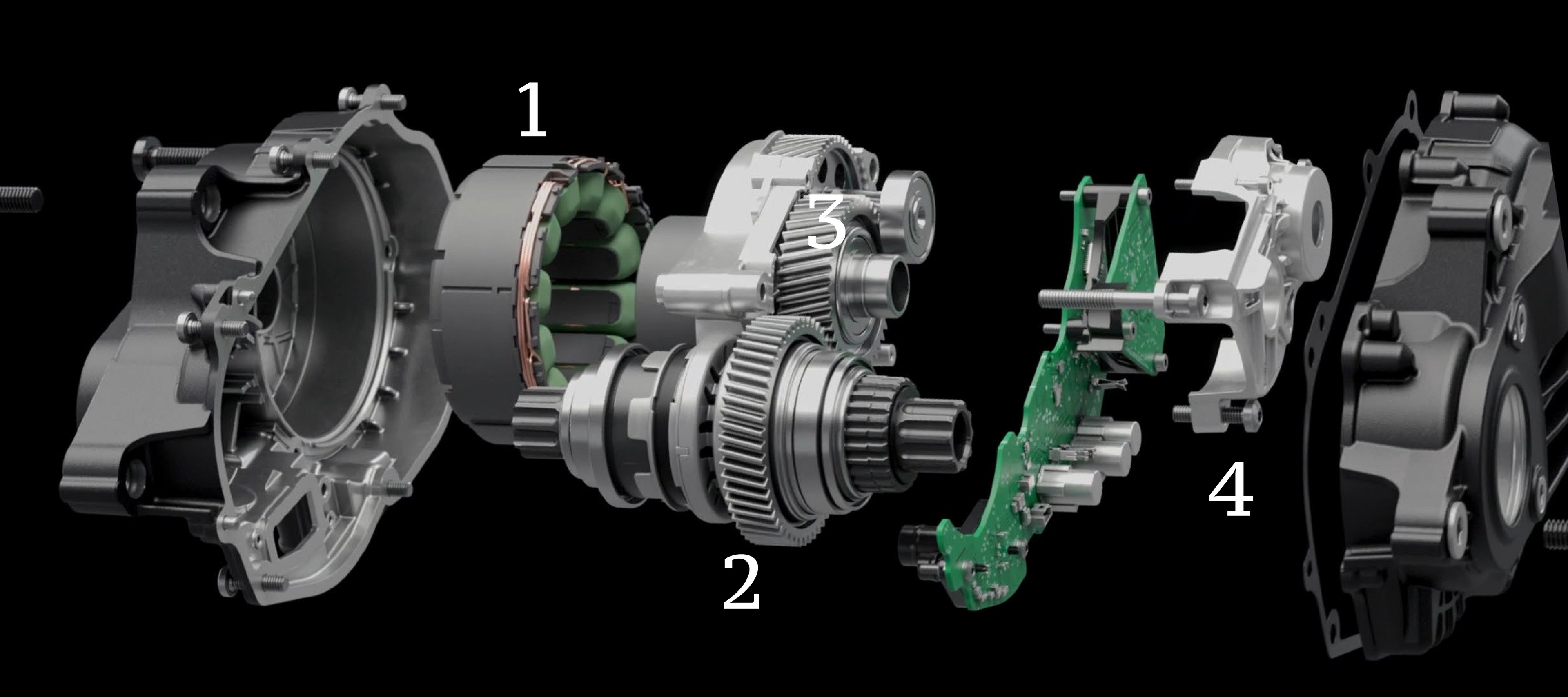 Pitch-Perfect
Performance
Like the tuned exhaust note of a high-performance car,
the subtle, precise purr of the 3.1 Motor makes your pulse race.
The 3.1 Motor is the pinnacle of mechanical and sonic performance.
1.CoreCoat winding encapsulation enhances heat dissipation, boosts durability, and ensures
ultra-quiet, reliable performance.
2. 2X larger, full metal gears are less susceptible to heat expansion, delivering consistent
performance throughout the ride.
3. HardDrive surface treatment creates an ultra