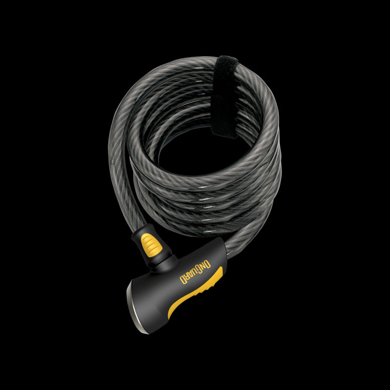 OnGuard Doberman Cable Lock 12mm-12mm x 185cm-Black / Yellow-BRINK