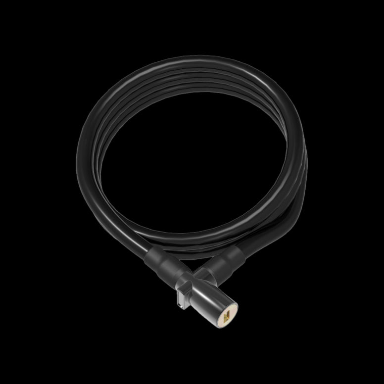 OnGuard Lightweight Coil Cable Lock-8mm x 120cm-Black-BRINK