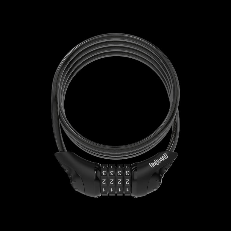 OnGuard Neon Combo Coil Cable Lock-10mm-Black-BRINK