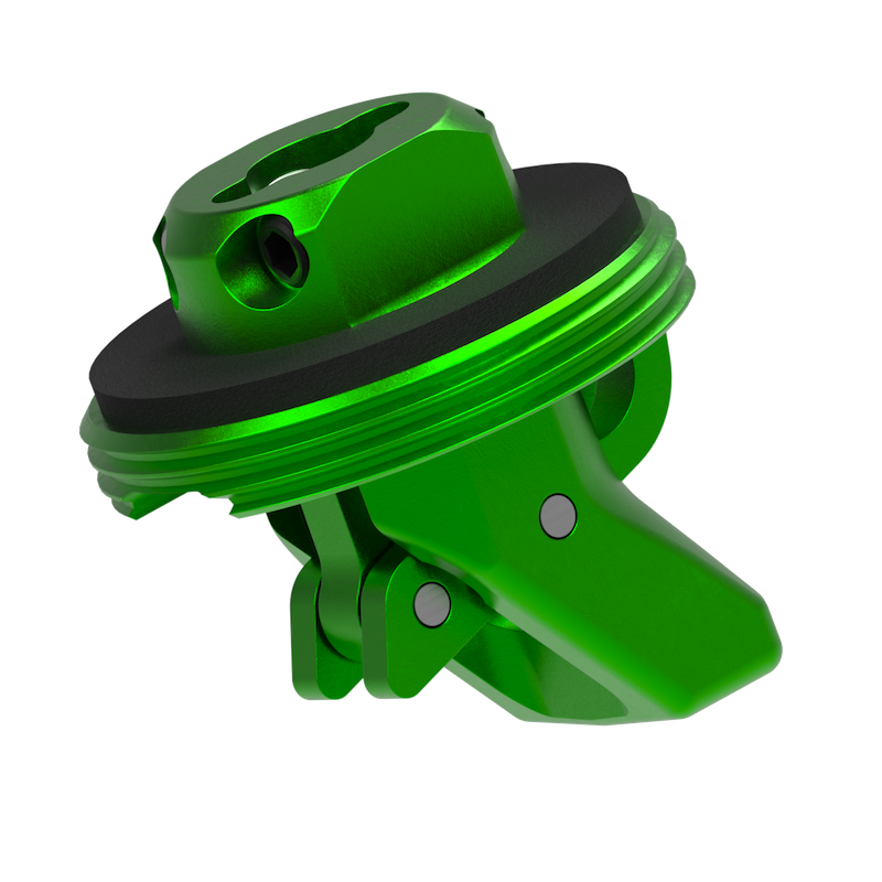 Green and black OneUp V3 dropper actuator assembly