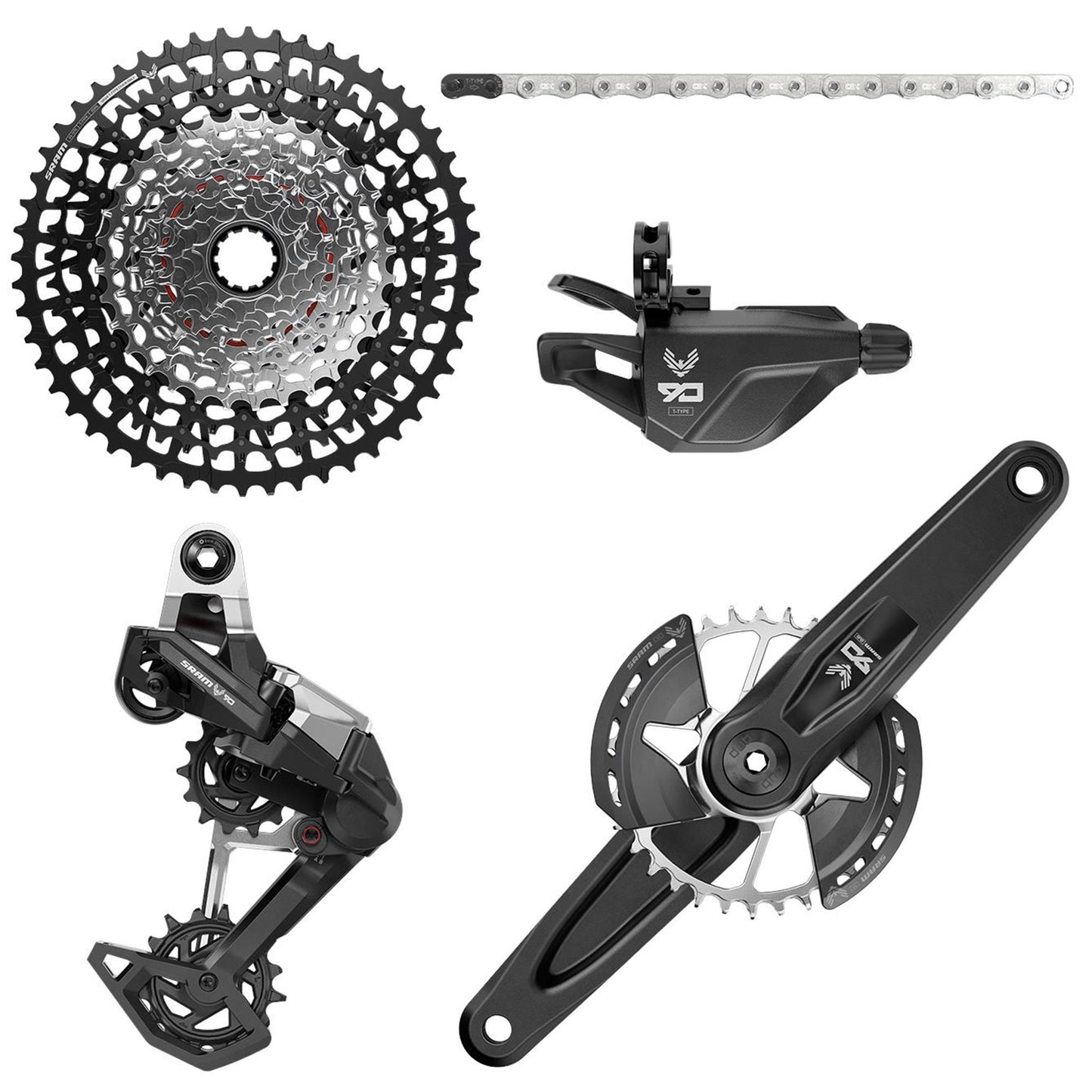 SRAM 90 Eagle Transmission Groupset-165mm-32t / 10-52t-Black-BRINK