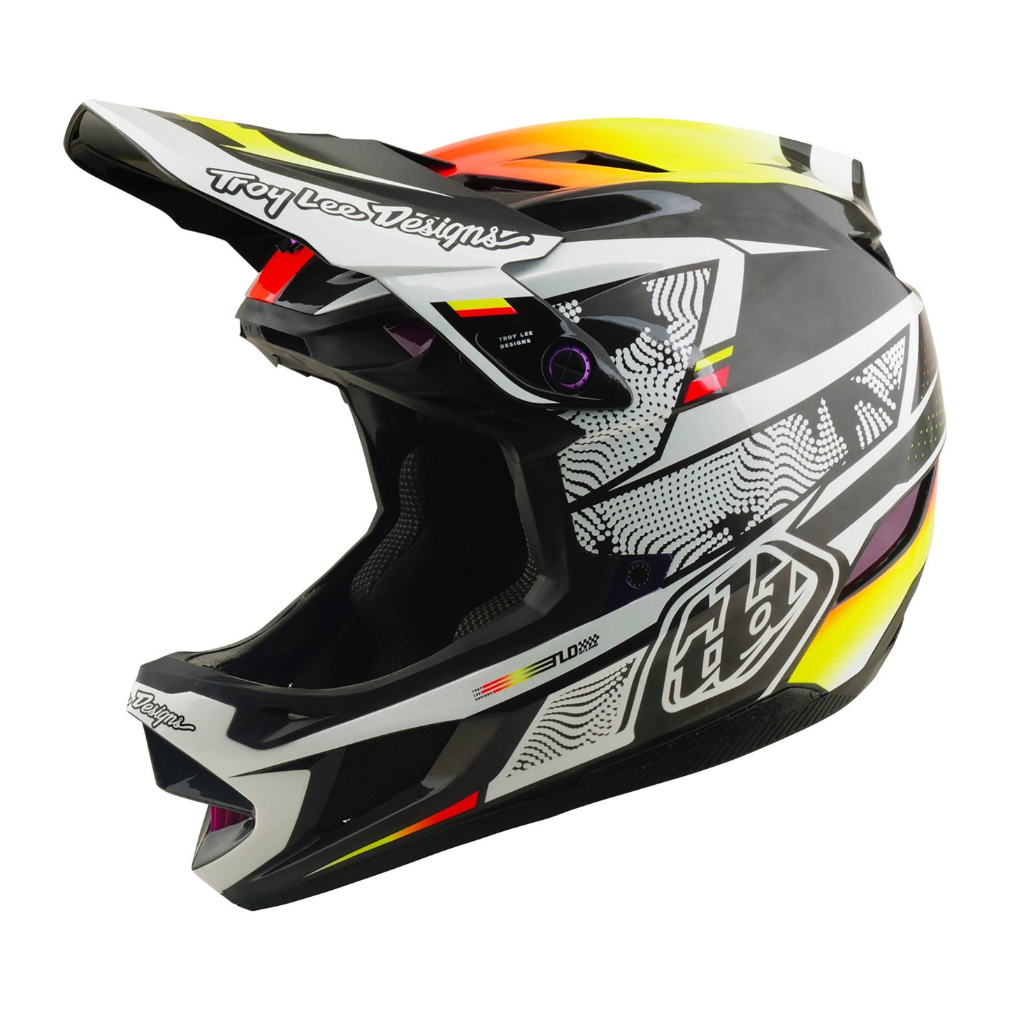 Troy Lee Designs D4 Carbon Helmet 2026-XS-Lined Up Black-BRINK