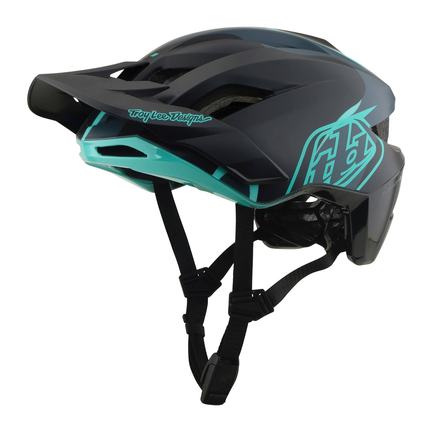 Troy Lee Designs Flowline SE Helmet 2026-XS/S-Badge Carbon / Real Teal-BRINK