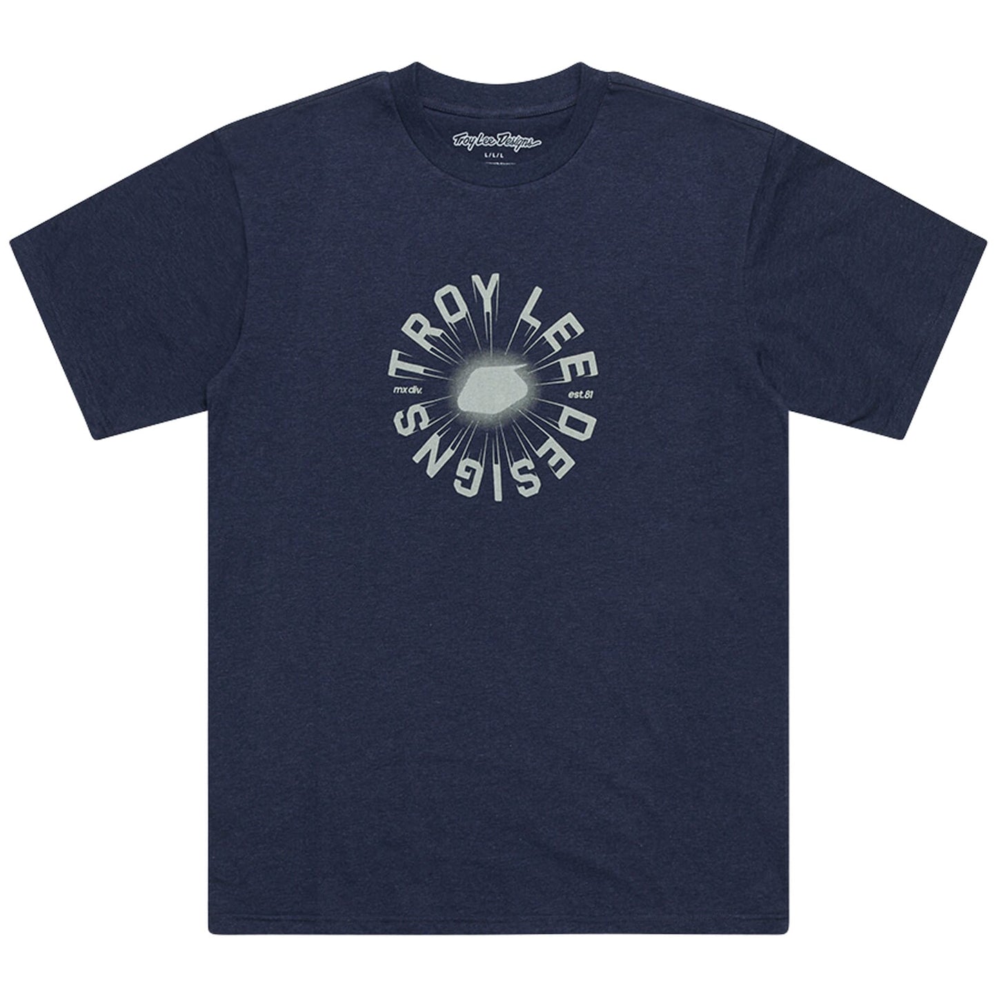 Troy Lee Designs Rotation SS Tee 2025-S-Navy Heather-BRINK