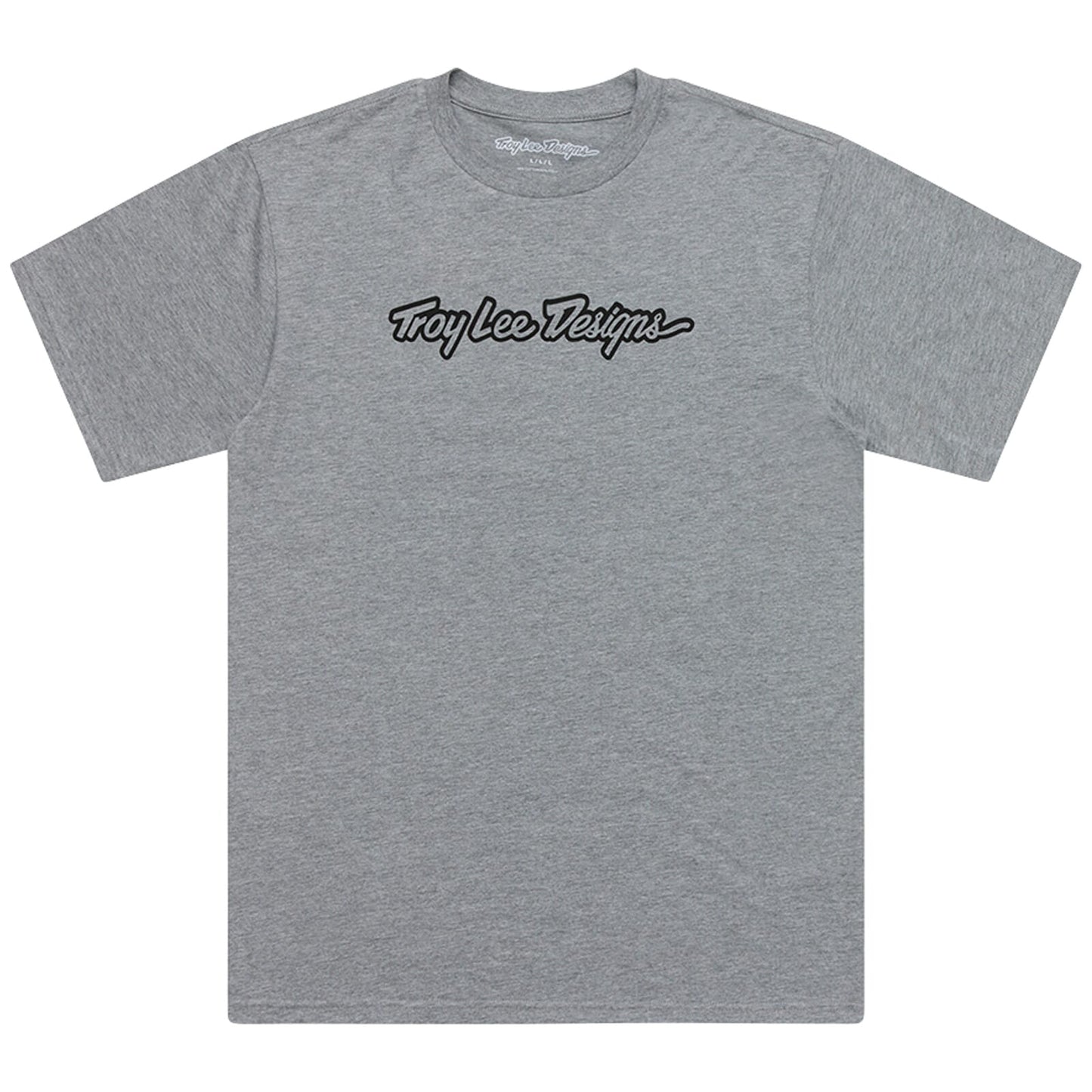Troy Lee Designs Signature SS Tee 2025-S-Gray Heather-BRINK