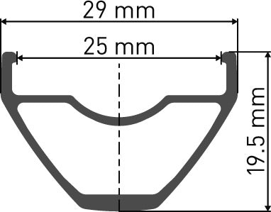 DT Swiss X 1900 SPLINE - rim cross-section diagram