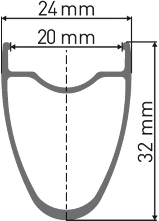 DT Swiss RR 521 DB Rim - technical diagram