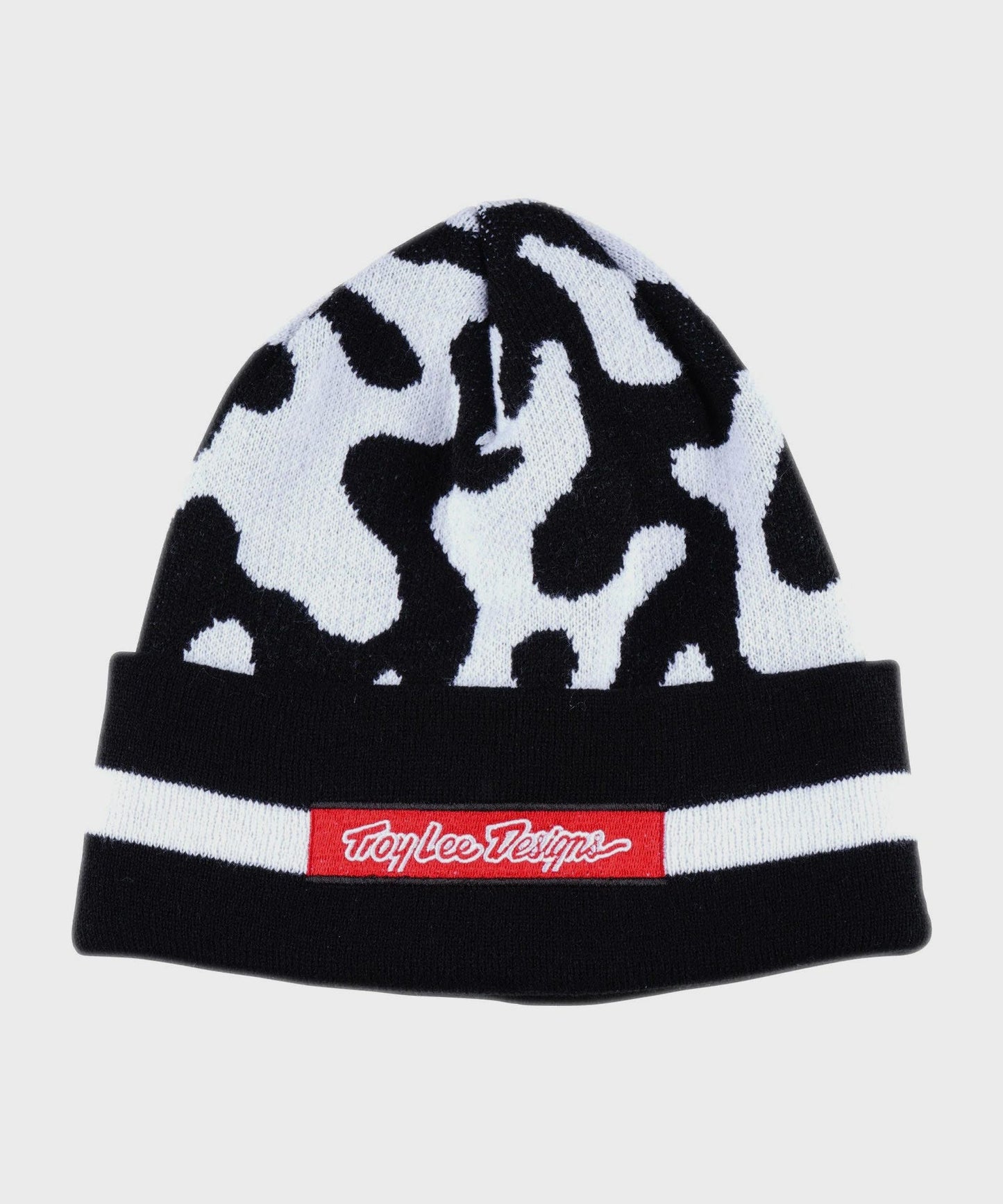 Troy Lee Designs Flow Camo Beanie 2026 - Black / White - View 1 - BRINK