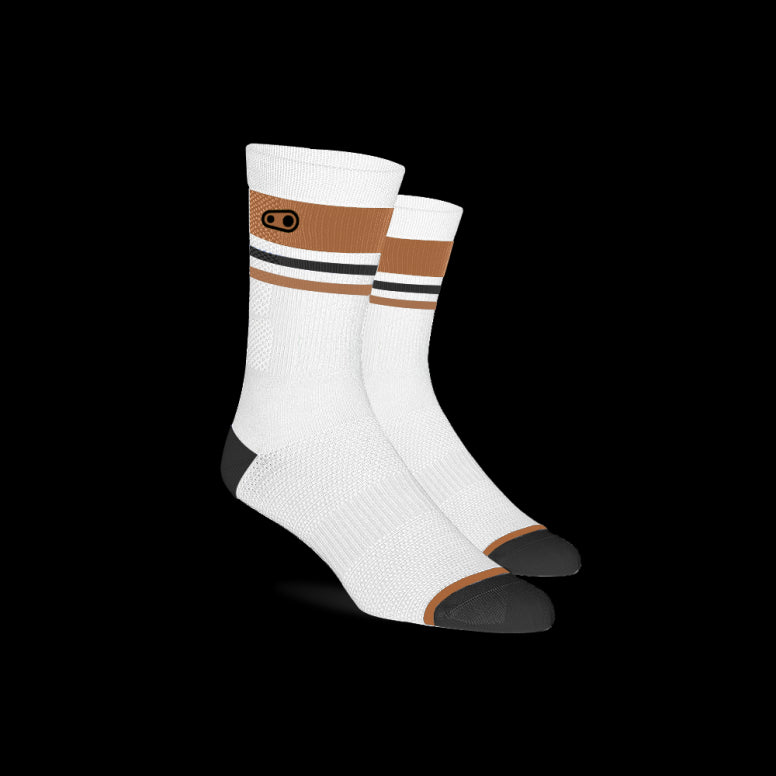 Crankbrothers Icon Socks-L/XL-White / Brown-BRINK