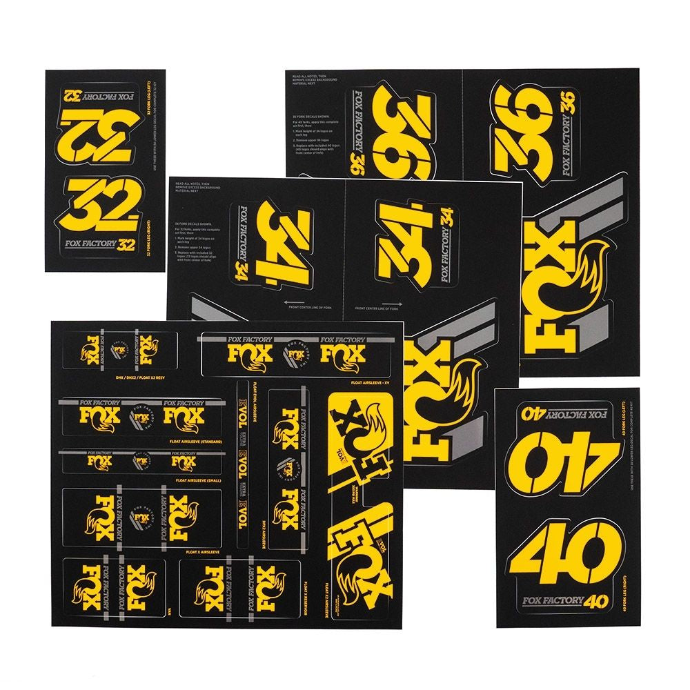 FOX Heritage Decals-2019 AM Heritage Fork and Shock Kit Yellow-BRINK