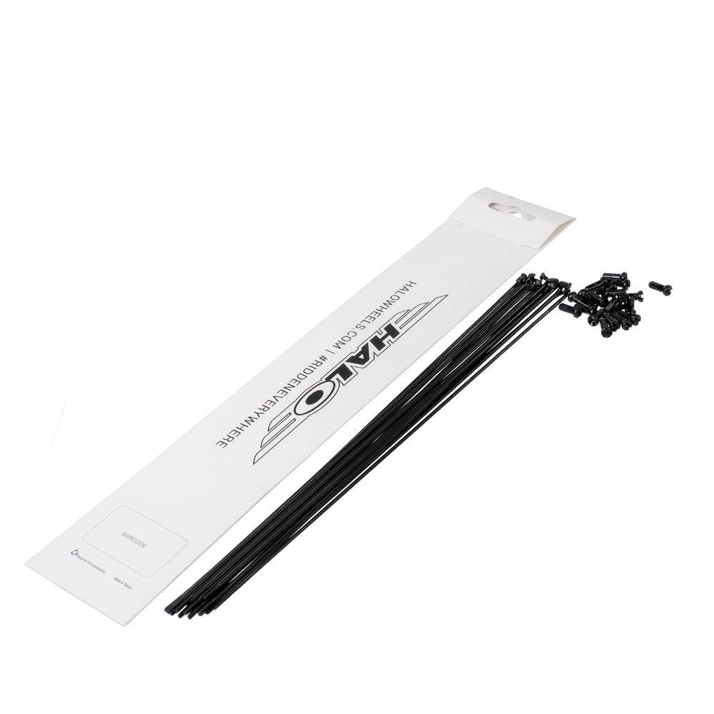 Halo Double Butted Spokes-245mm-Black-Double Butted-BRINK